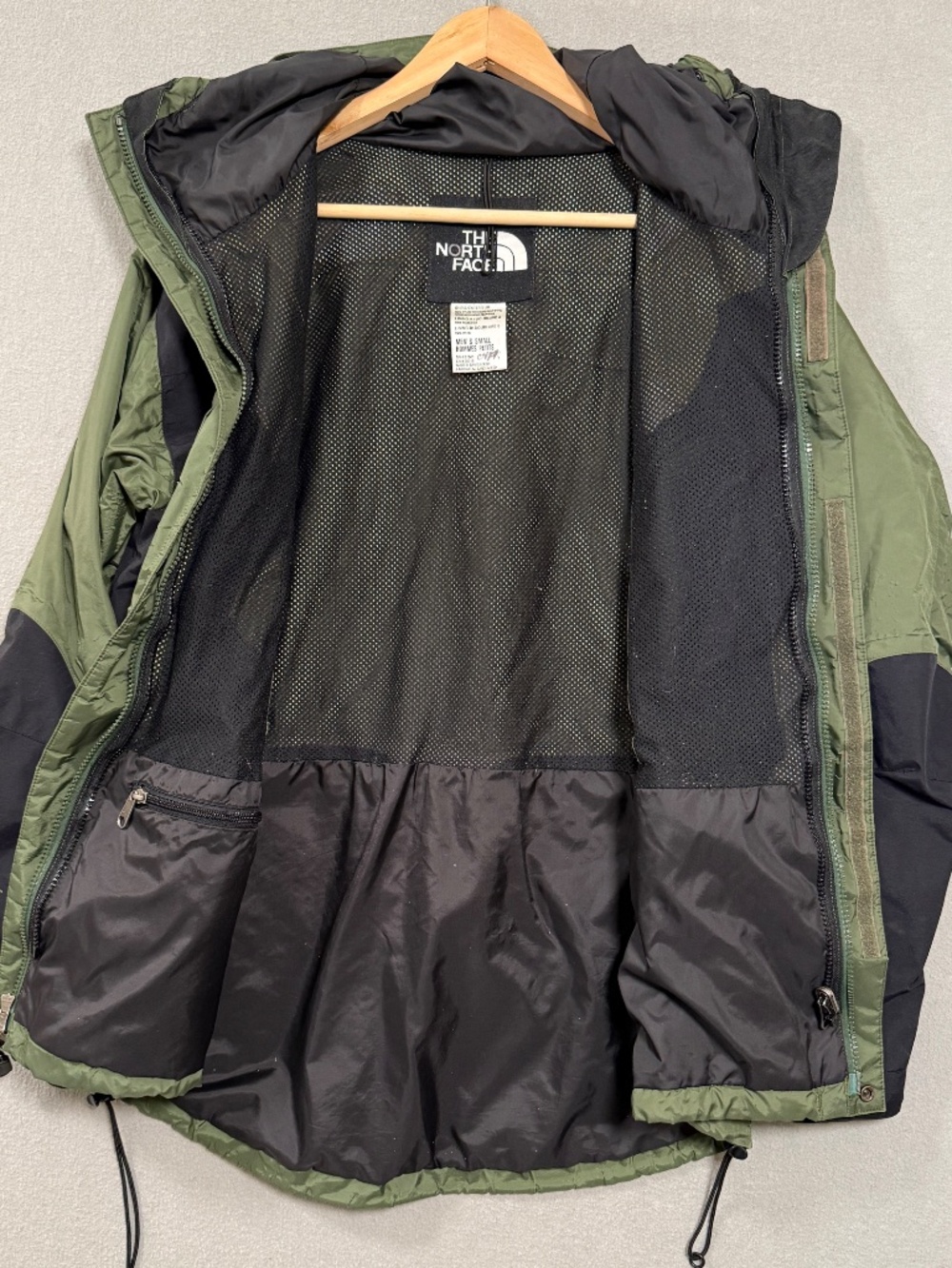 North Face Gore-Tex Mountain Rain Snow Light Jacket Olive Green Black Men S - Picture 5 of 7